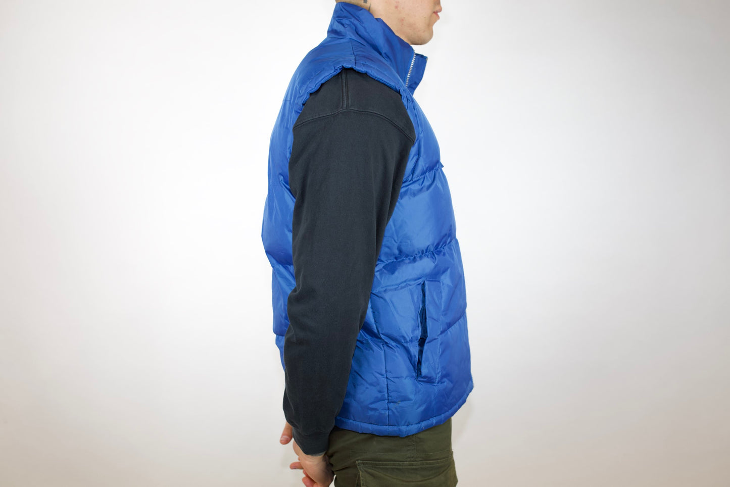 VINTAGE U.S. POLO ASSN BLUE PUFFER VEST (S) FITS (M)