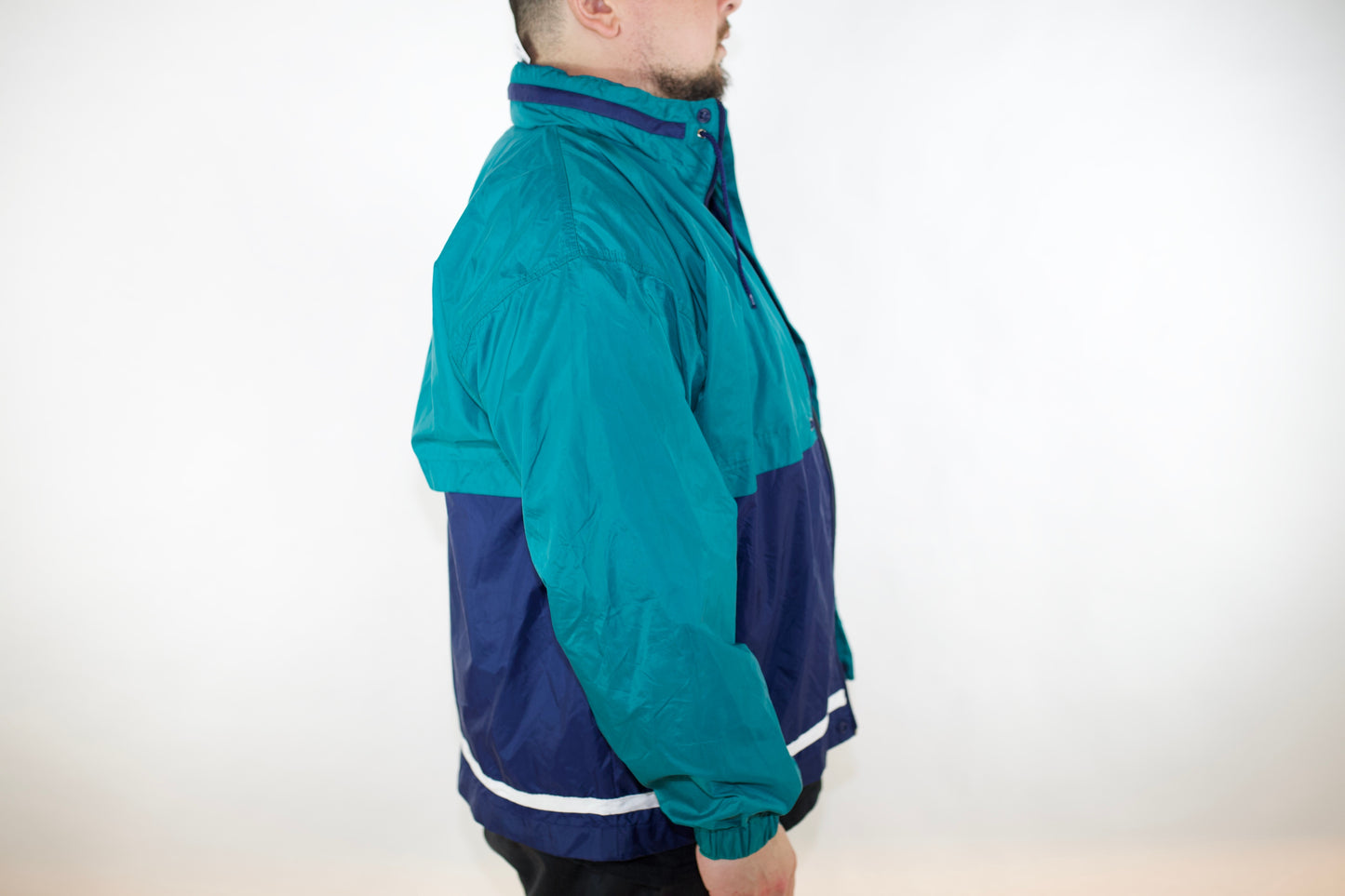 VINTAGE NIKE TEAL/NAVY SPRAY JACKET M