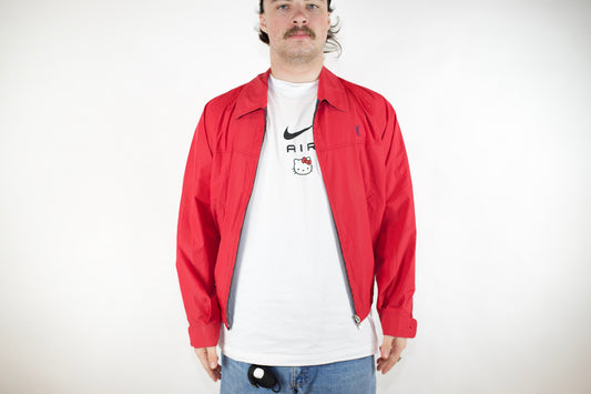 VINTAGE YSL (YVES SAINT LAURENT) RED BOMBER JACKET (NO SIZE FITS L)