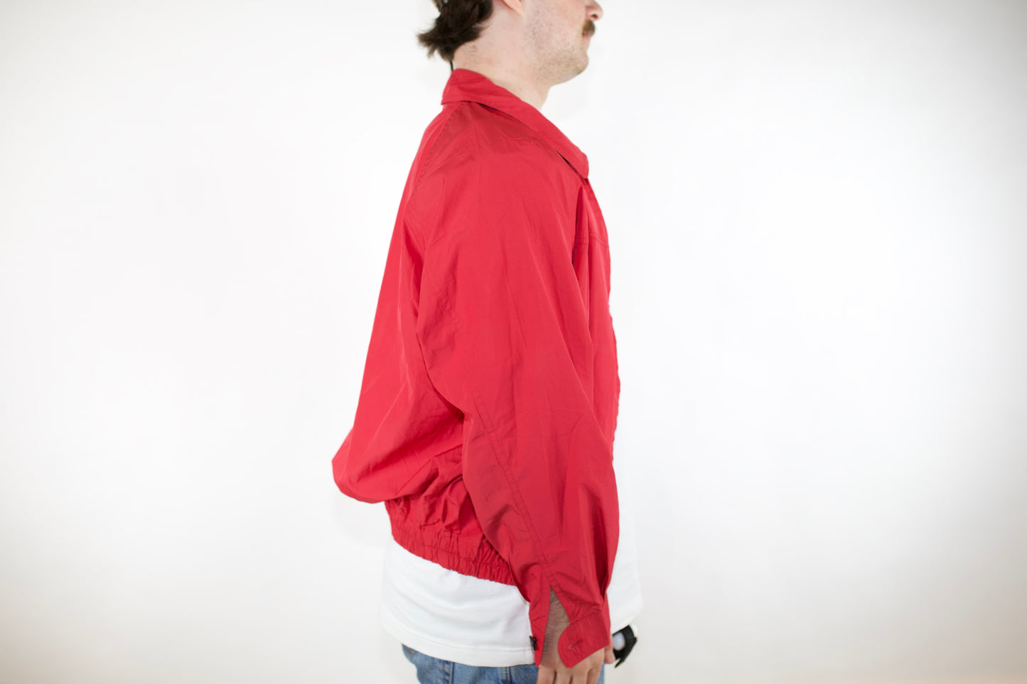 VINTAGE YSL (YVES SAINT LAURENT) RED BOMBER JACKET (NO SIZE FITS L)