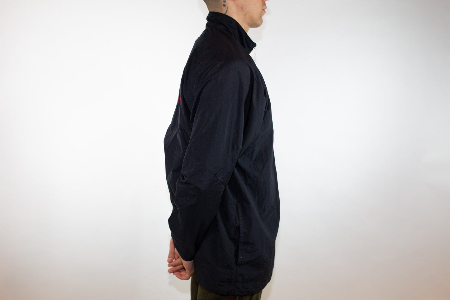 VINTAGE AIR JORDAN JUMP MAN BLACK/RED SPRAY JACKET(XL)