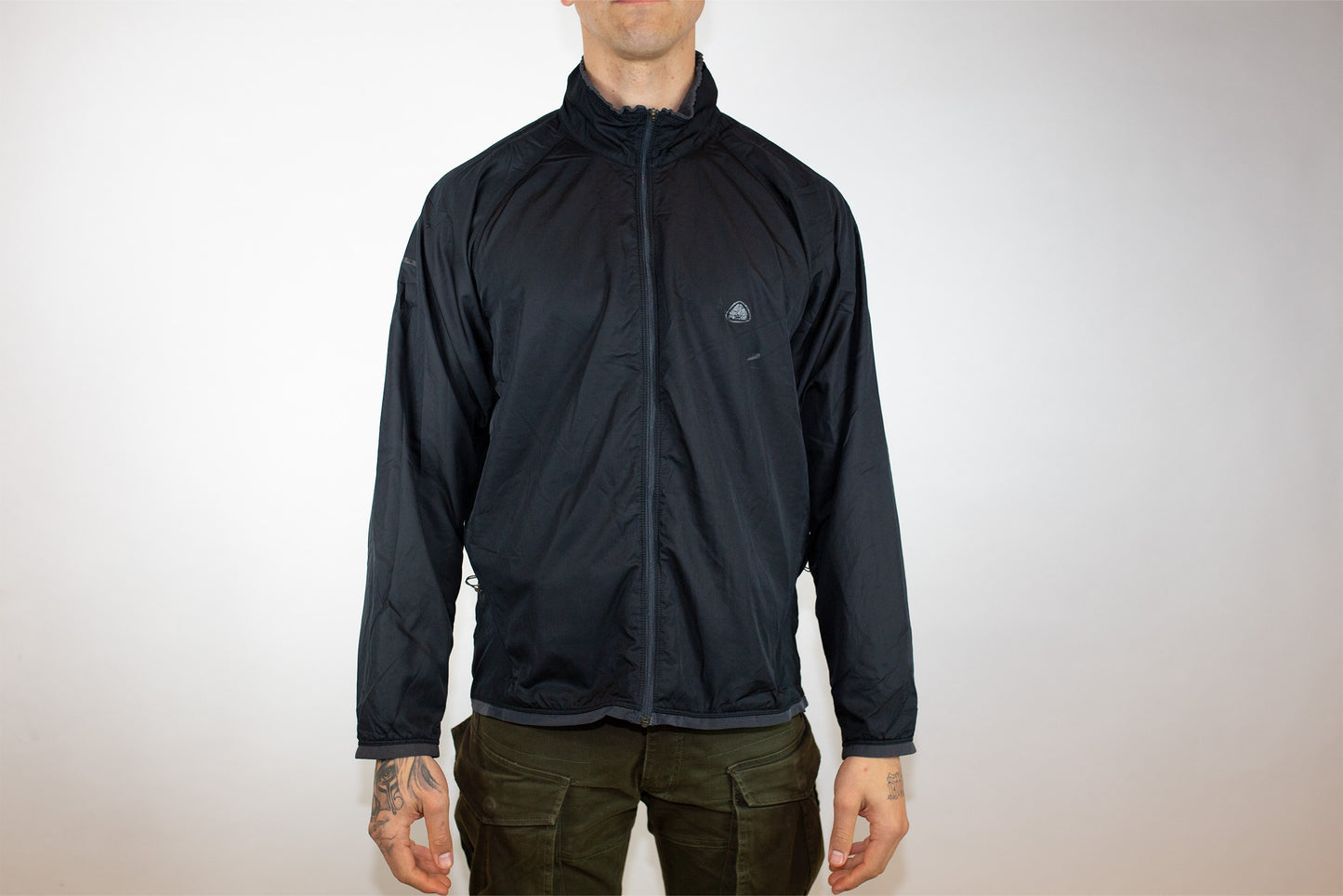 VINTAGE NIKE ACG LUNGS BLACK THIN SPRAY JACKET(XL-FITS L)
