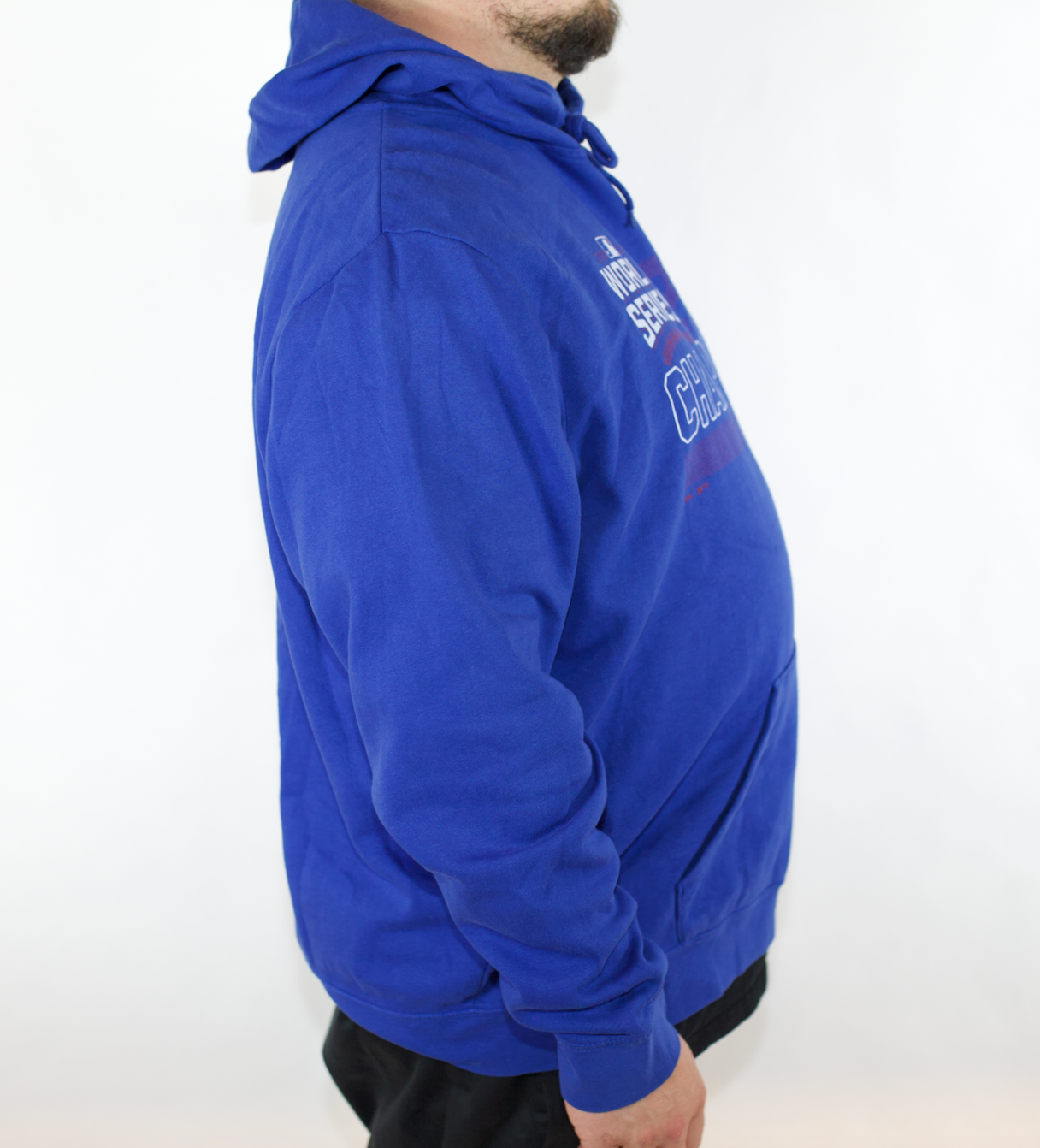 VINTAGE BLUE MAJESTIC 2016 WORLD SERIES MLB CHAMPION HOODIE (2XL)