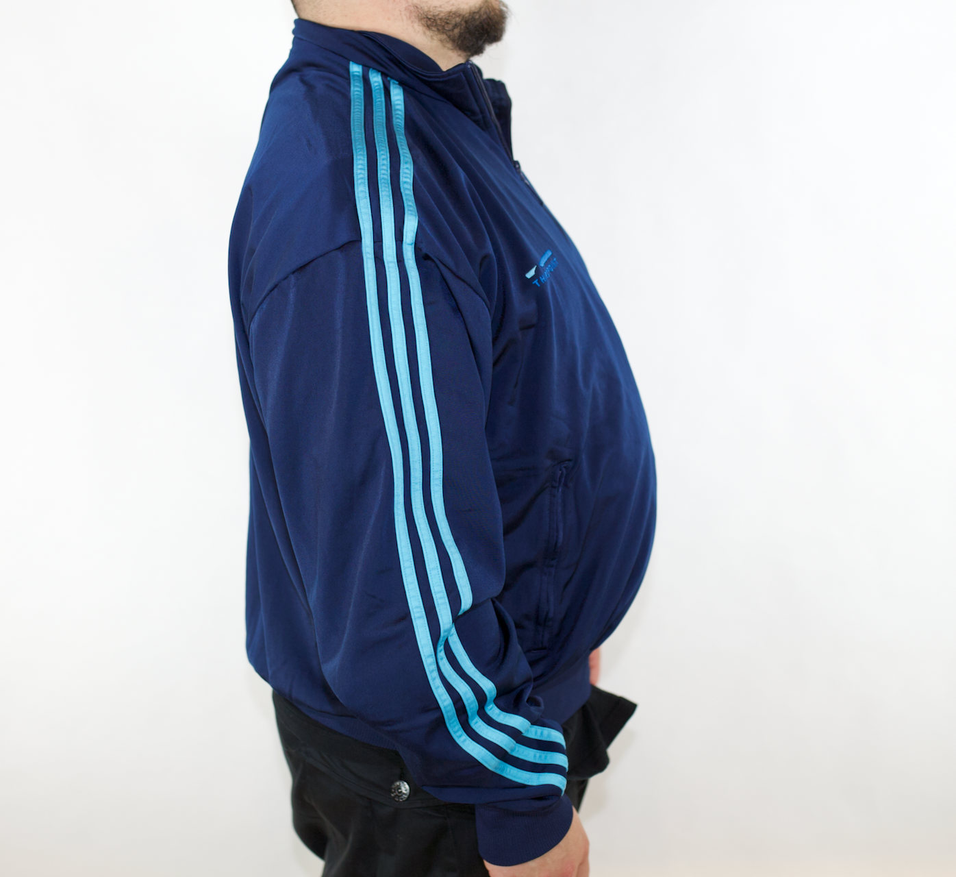 VINTAGE BLUE ADIDAS TREFOIL TRACK JACKET (2XL)
