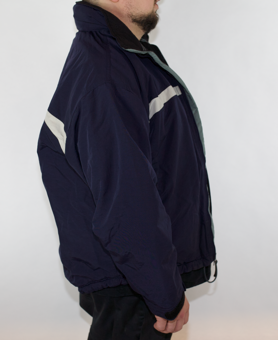 VINTAGE GAP NAVY GREY BLACK JACKET (L)