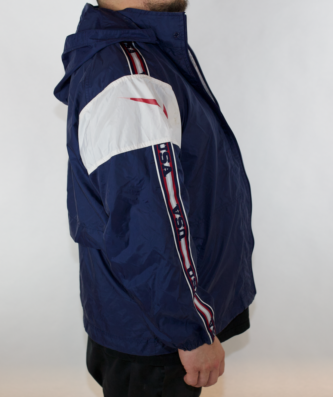 VINTAGE NAVY RED WHITE TEAM USA NIKE SPRAY JACKET(L)