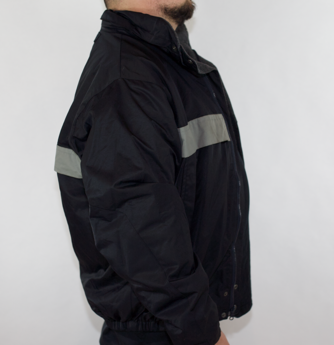 VINTAGE NAUTICA REVERSIBLE BLACK GREY NAVY/GREY JACKET (L)