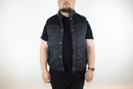 VINTAGE CHAPS BLACK PUFFER VEST XL