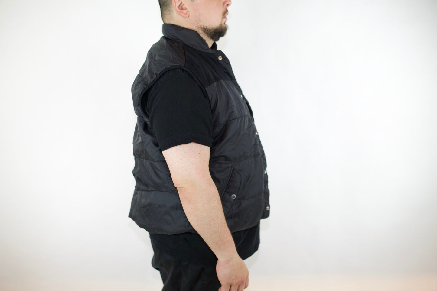 VINTAGE CHAPS BLACK PUFFER VEST XL